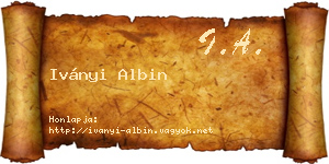 Iványi Albin névjegykártya