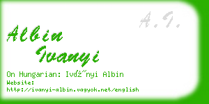 albin ivanyi business card